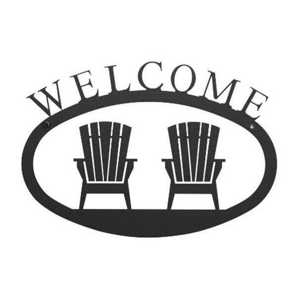 Village Wrought Iron Village Wrought Iron WEL-119-S Small Welcome Sign-Plaque - Adirondack Chairs WEL-119-S